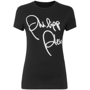 Philipp Plein, Dames, Tops, Zwart, Maat: XS Katoen,