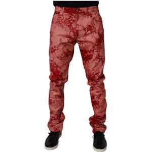 Dolce & Gabbana, Heren, Jeans, Rood, Maat: M Denim,