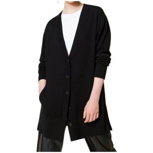 Twinset, Dames, Truien, Zwart, Maat: S Katoen,