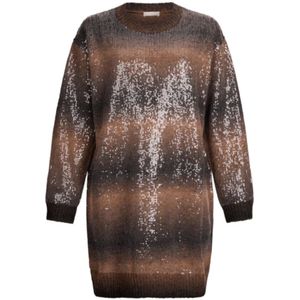 Liu Jo, Dames, Jurken, Bruin, Maat: M Wol,