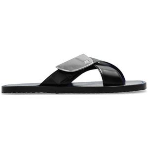 Burberry Streep slides , Black , Heren , Maat: 41 EU