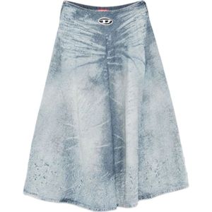 Diesel, Dames, Rokken, Blauw, Maat: W26 Denim,