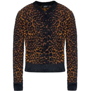 Versace, Heren, Truien, Bruin, Maat: L Leer,