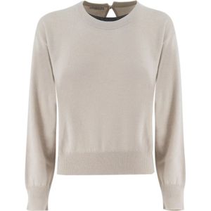 Brunello Cucinelli, Dames, Truien, Beige, Maat: S Wol,