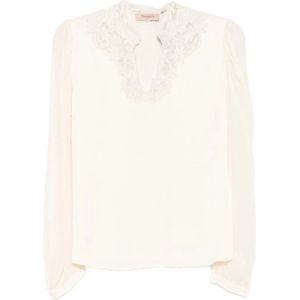 Twinset, Dames, Blouses & Shirts, Beige, Maat: S