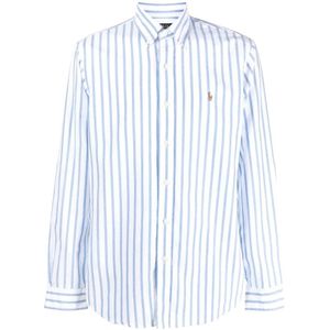 Ralph Lauren - Overhemd - Blauw - 100% Katoen - Gestreept Patroon
