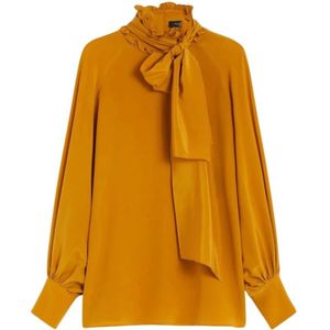 Weekend Max Mara, Dames, Blouses & Shirts, Geel, Maat: 2XS Zijde,