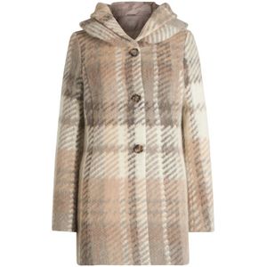 Amber & June - Korte Jas - Veelkleurig - Met Capuchon - Trendy Ruitpatroon