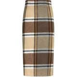 Nicowa - Lanowa - Geruite Kokerrok - Bruin - Wolmix - Hoge Taille - Halflang