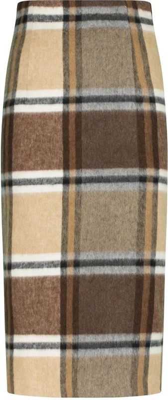 Nicowa - Lanowa - Geruite Kokerrok - Bruin - Wolmix - Hoge Taille - Halflang