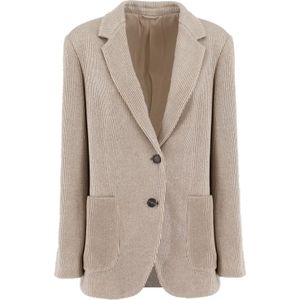 Brunello Cucinelli, Dames, Jassen, Beige, Maat: XS