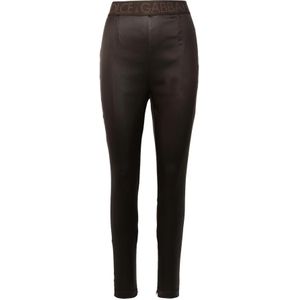 Dolce & Gabbana, Dames, Broeken, Bruin, Maat: S Nylon,