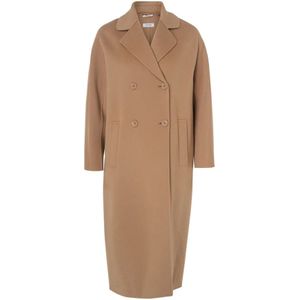 Max Mara, Dames, Mantels, Bruin, Maat: M Wol,