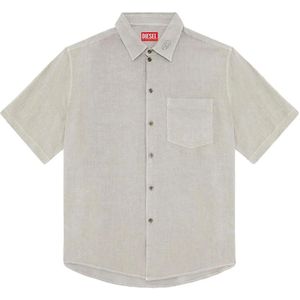 Diesel, Heren, Overhemden, Beige, Maat: L Katoen,