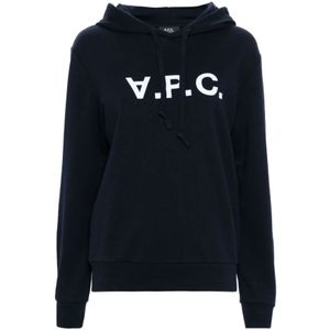 A.p.c., Dames, Sweatshirts & Hoodies, Blauw, Maat: L Katoen,