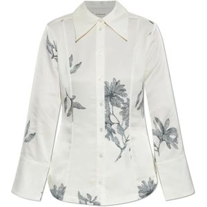 By Malene Birger, Dames, Blouses & Shirts, Wit, Maat: XS Satijn,