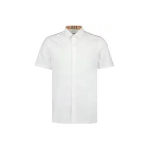 Burberry Korte Mouw Casual Overhemd , White , Heren , Maat: 2XL