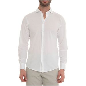 Gran Sasso, Heren, Overhemden, Wit, Maat: S Katoen,