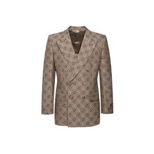 Gucci Morsetti Blazer - Beige Jas, Regular Fit , Beige , Heren , Maat: L