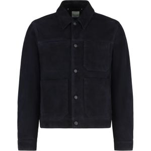 Paul Smith, Heren, Jassen, Blauw, Maat: XL Suède,