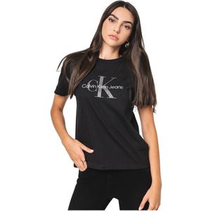 Calvin Klein, Dames, Tops, Zwart, Maat: S Katoen,