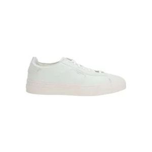 Santoni Witte lage leren sneakers , White , Heren , Maat: 40 1/2 EU