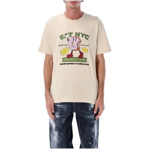 Emporio Armani, Heren, Tops, Beige, Maat: XL Katoen,