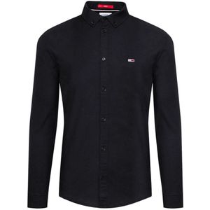 Tommy Jeans, Heren, Overhemden, Zwart, Maat: XL Katoen,
