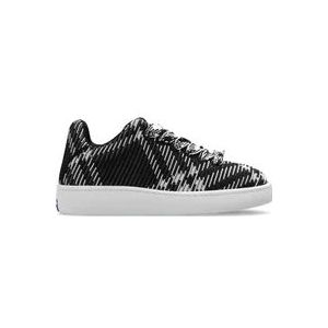 Burberry Geruite Gebreide Box sneakers , Black , Dames , Maat: 35 EU