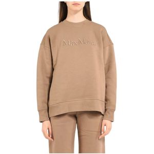Max Mara, Dames, Sweatshirts & Hoodies, Bruin, Maat: XS Katoen,