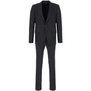 Colamarino, Heren, Pakken, Zwart, Maat: L Leer,