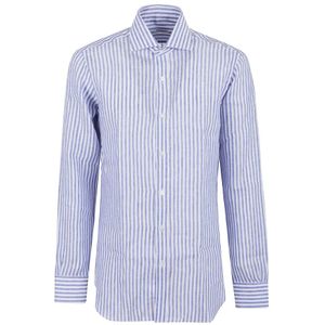 Buonamassa, Heren, Overhemden, Blauw, Maat: 4XL Linnen,