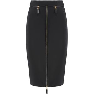Elisabetta Franchi, Dames, Rokken, Zwart, Maat: XS Leer,