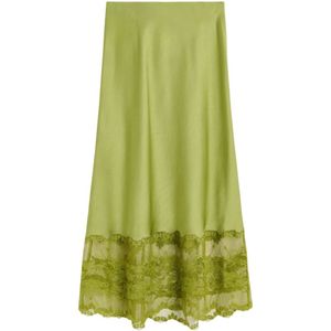 By Malene Birger, Dames, Rokken, Groen, Maat: L Satijn,