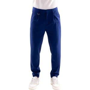 Paolo Pecora, Heren, Broeken, Blauw, Maat: M Leer,