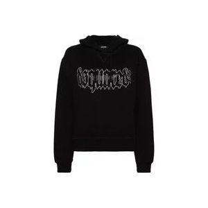 Dsquared2 Zwarte Sweaters met Logo Print , Black , Dames , Maat: S