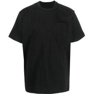 Sacai, Heren, Tops, Zwart, Maat: M Katoen,