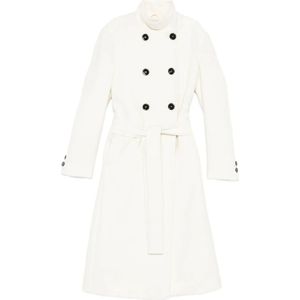 Max Mara Studio, Dames, Mantels, Wit, Maat: XS Leer,