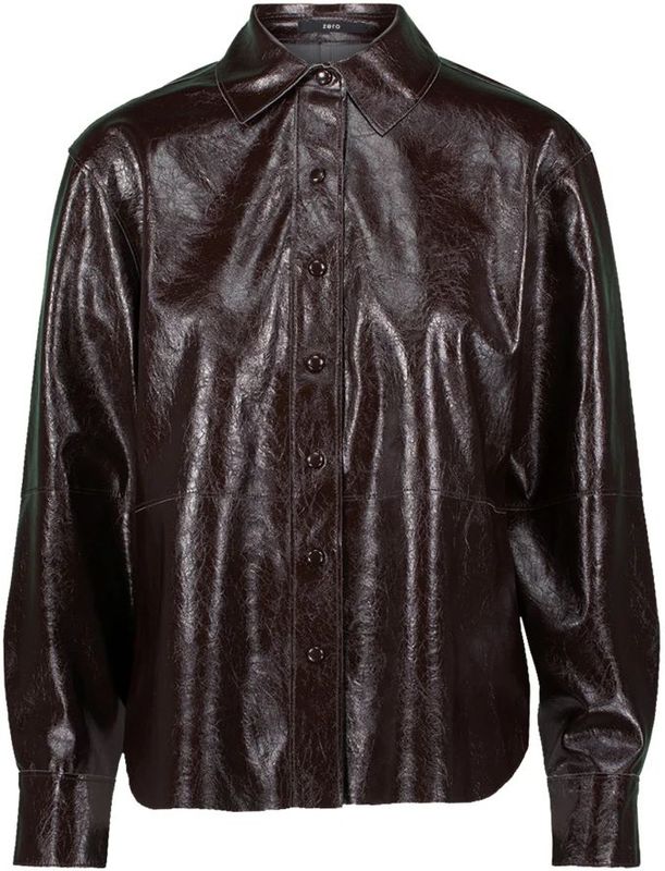 zero - Blouse - Beige - Blouseshirt - Lange Mouw - Aansluitende Pasvorm