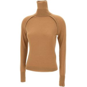 Victoria Beckham, Dames, Truien, Bruin, Maat: L Wol,