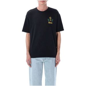 Rhude, Heren, Tops, Zwart, Maat: M Katoen,