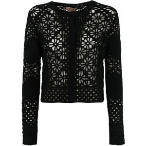 Twinset, Dames, Truien, Zwart, Maat: L Katoen,