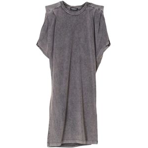 Dondup, Dames, Jurken, Grijs, Maat: L Katoen,