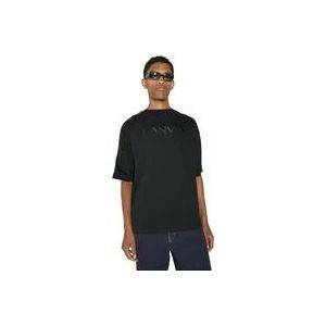 Lanvin Aztec-Weave Oversized T-Shirt , Black , Heren , Maat: L