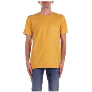 Fay, Heren, Tops, Geel, Maat: L Katoen,