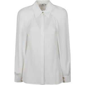 Elisabetta Franchi, Dames, Blouses & Shirts, Beige, Maat: M Viscose,