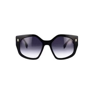 Fendi Oversized vierkante zonnebril met blauwverloop lenzen , Black , Heren , Maat: 55 MM