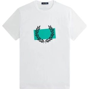 Fred Perry, Heren, Tops, Wit, Maat: M Katoen,