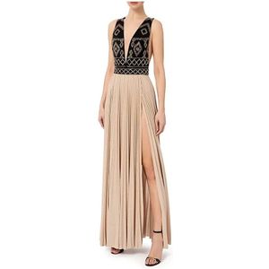 Elisabetta Franchi, Dames, Jurken, Beige, Maat: XS Viscose,