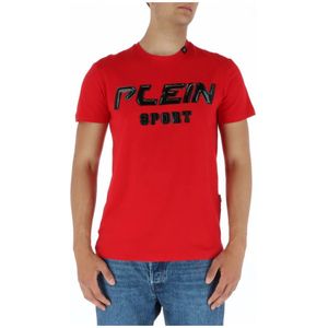 Plein Sport, Heren, Tops, Rood, Maat: S Katoen,